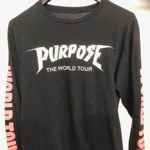 UNISEX Official Justin Bieber Purpose Tour crewneck long sleeve concert shirt